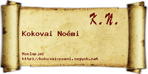 Kokovai Noémi névjegykártya